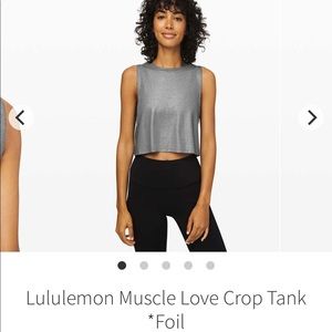 lululemon muscle love crop tank foil